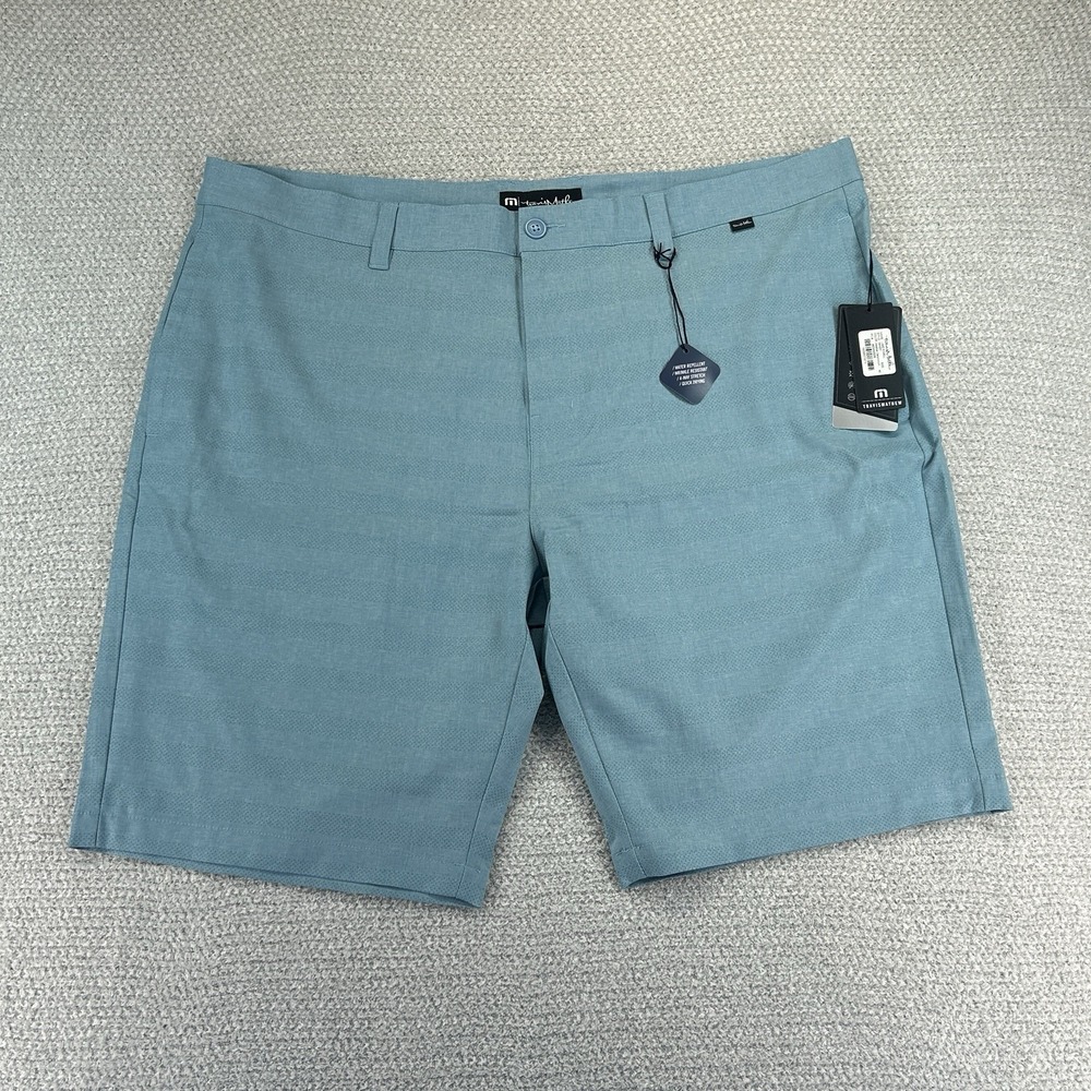 Travis Mathew Shorts Men's 42 Blue Striped‎ Lake Powell Golf Stretch Performance